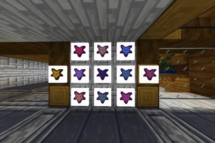 A colorful Vivillon collection displayed with care.
