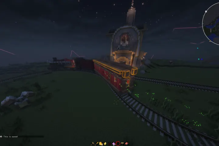 A midnight railway connects distant AshRun builds.