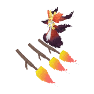 In-game model of Delphox Mega form