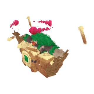 In-game model of Rillaboom Gmax form